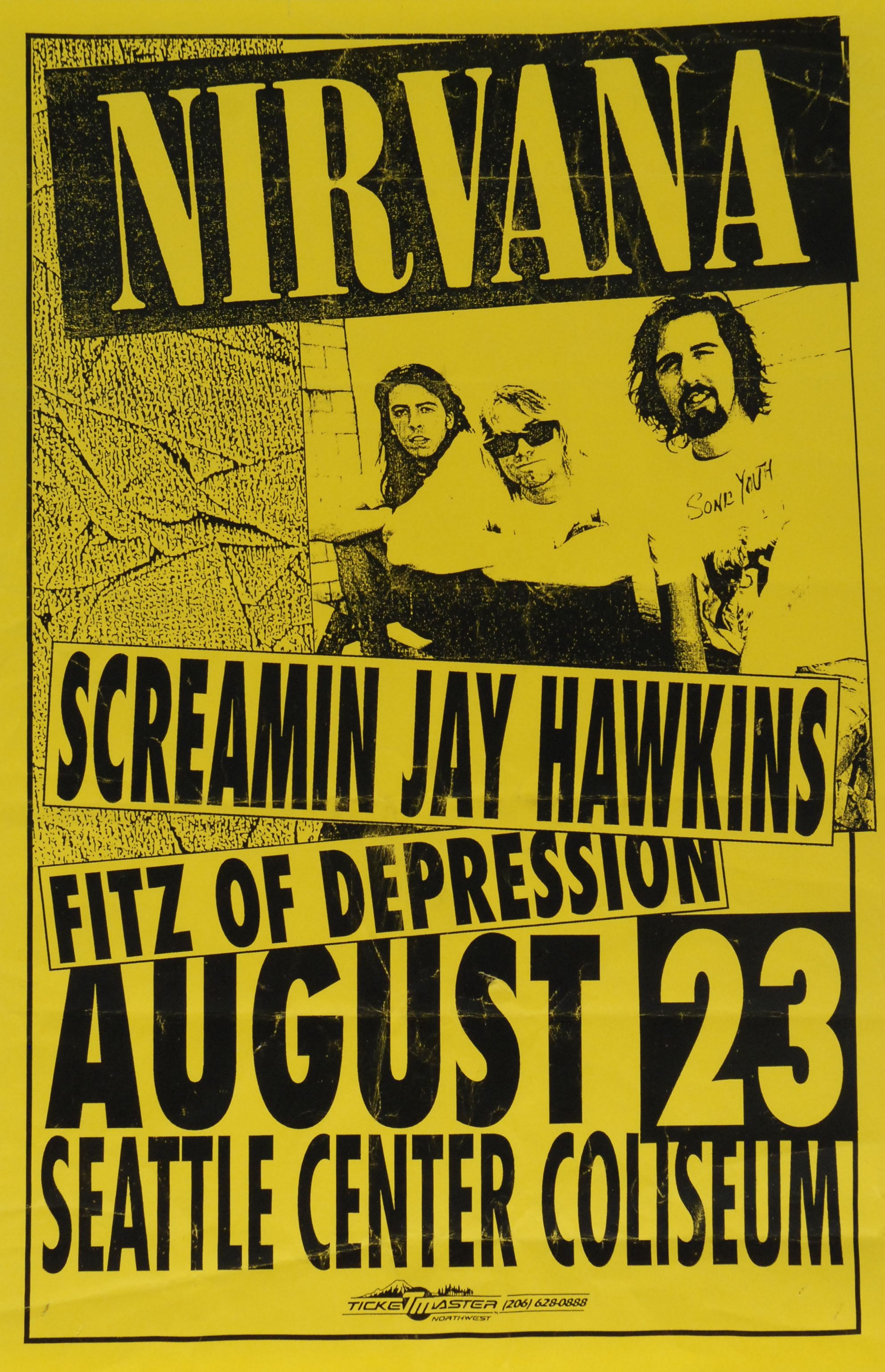 Nirvana Seattle Center Coliseum 1992 Concert Poster