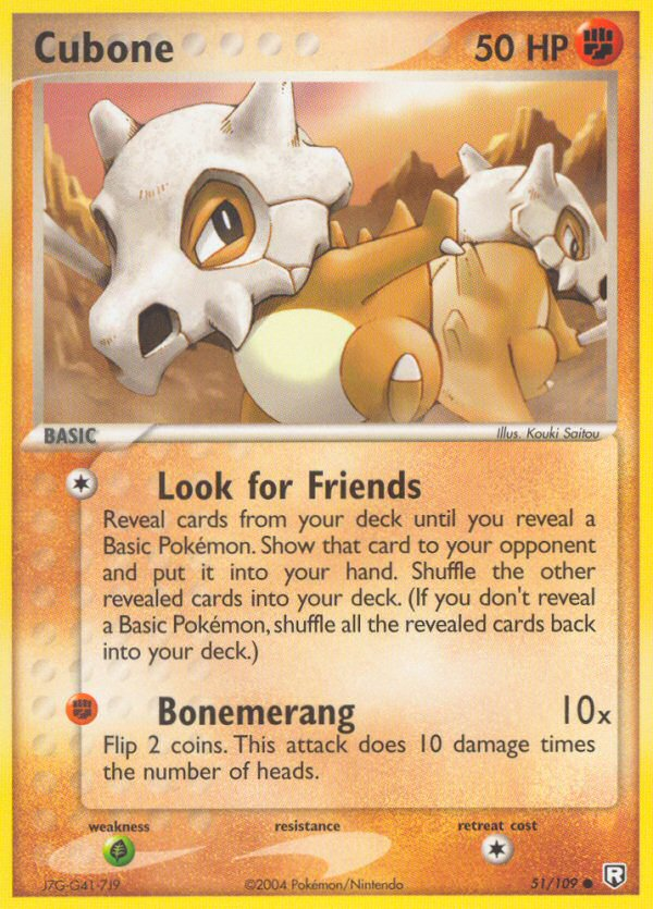 Cubone (51/109) - Team Rocket Returns Pokémon Card