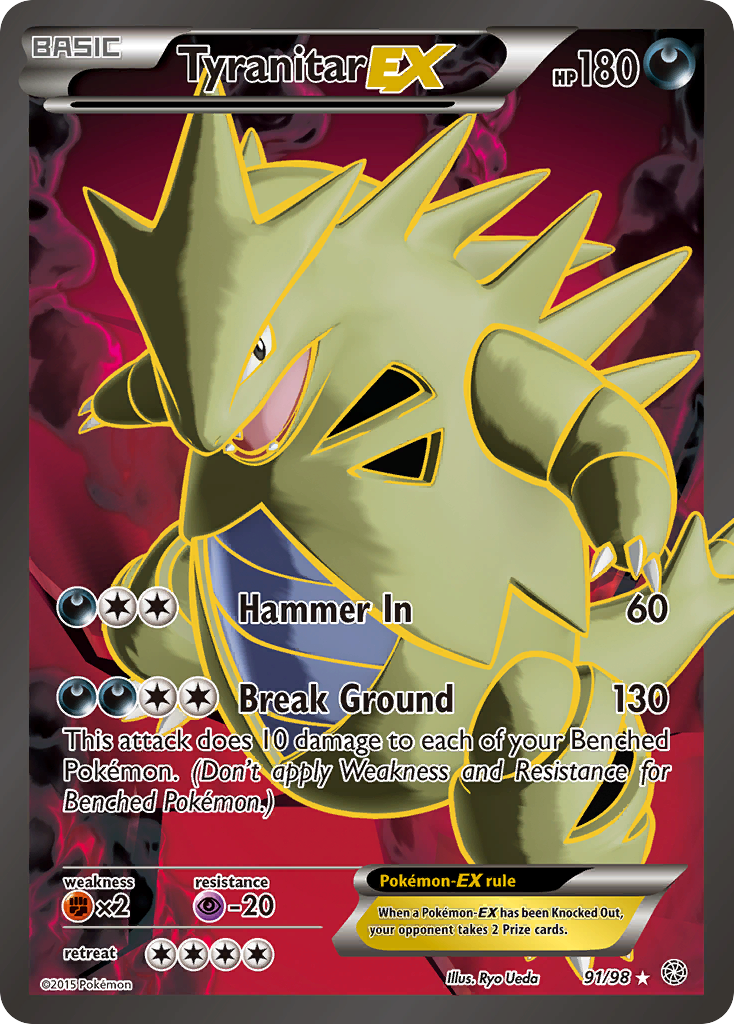 Tyranitar EX (91/98) - Ancient Origins Pokémon Card