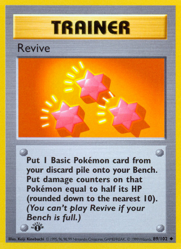 Revive (Trainer) (89/102) - Base (1st Edition) Pokémon Card