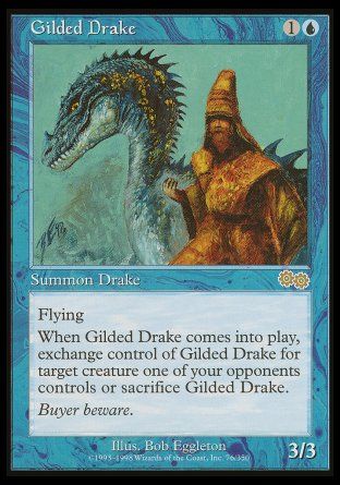 Gilded Drake (Urza's Saga) Trading Card