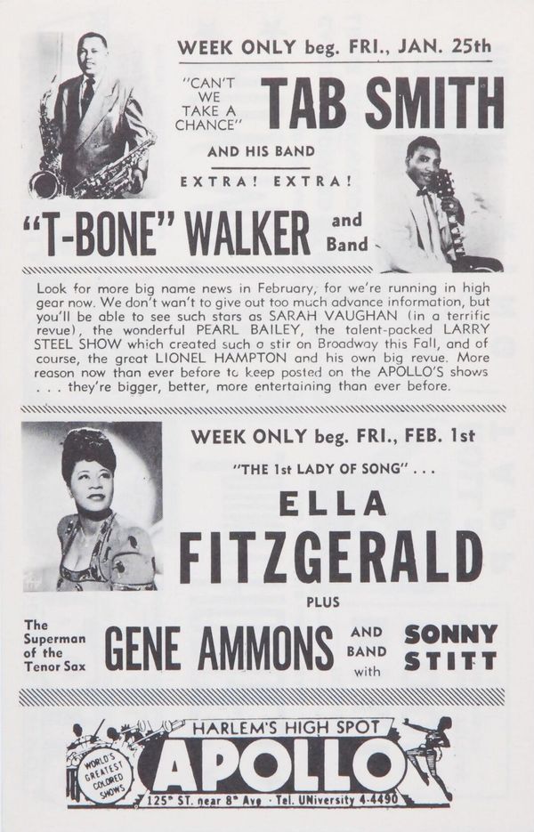 1952-The Apollo Theater-T Bone Walker-Ella Fitzgerald