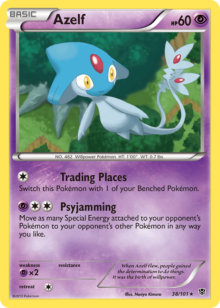 Azelf (38/101) - Plasma Blast Pokémon Card