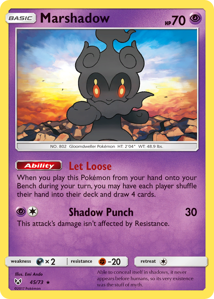 Marshadow (45/73) - Shining Legends Pokémon Card