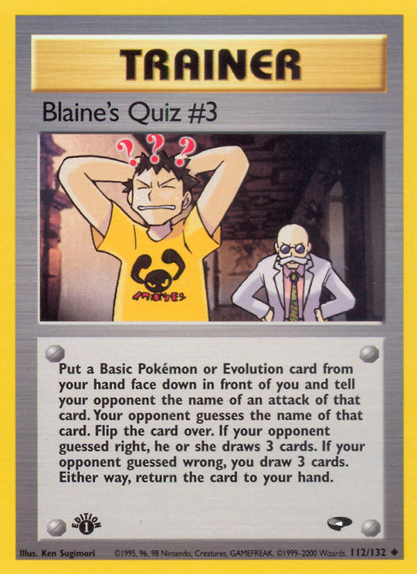 Blaine's Quiz #3 (112/132) - Gym Challenge (1st Edition) Pokémon Card