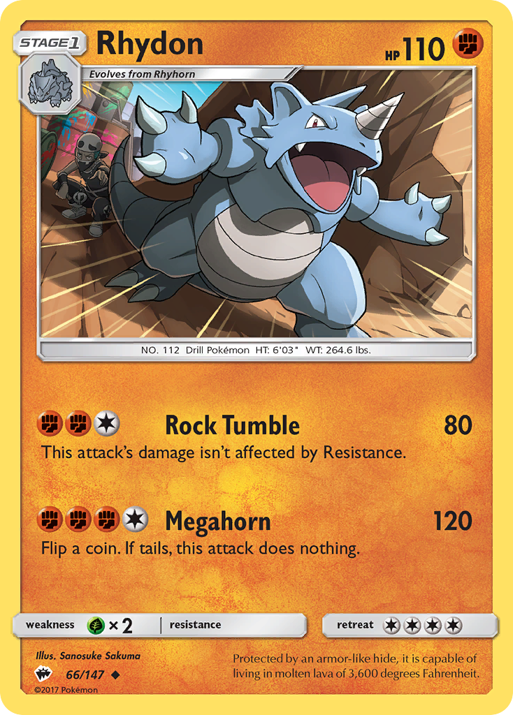 Rhydon (66/147) - Burning Shadows Pokémon Card