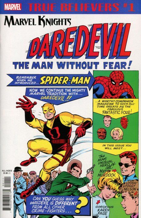 True Believers: Marvel Knights 20th Anniversary - Daredevil by Lee & Everett #1 Comic