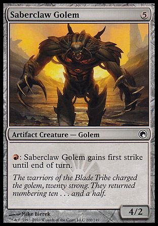 Saberclaw Golem (Scars of Mirrodin) Trading Card