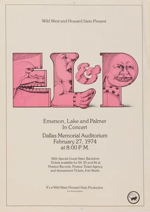 Emerson Lake & Palmer Dallas Memorial Auditorium 1974