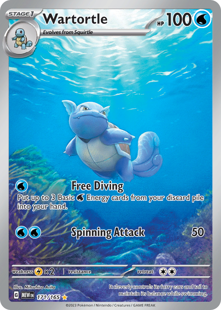 Wartortle (171/165) - 151 Pokémon Card