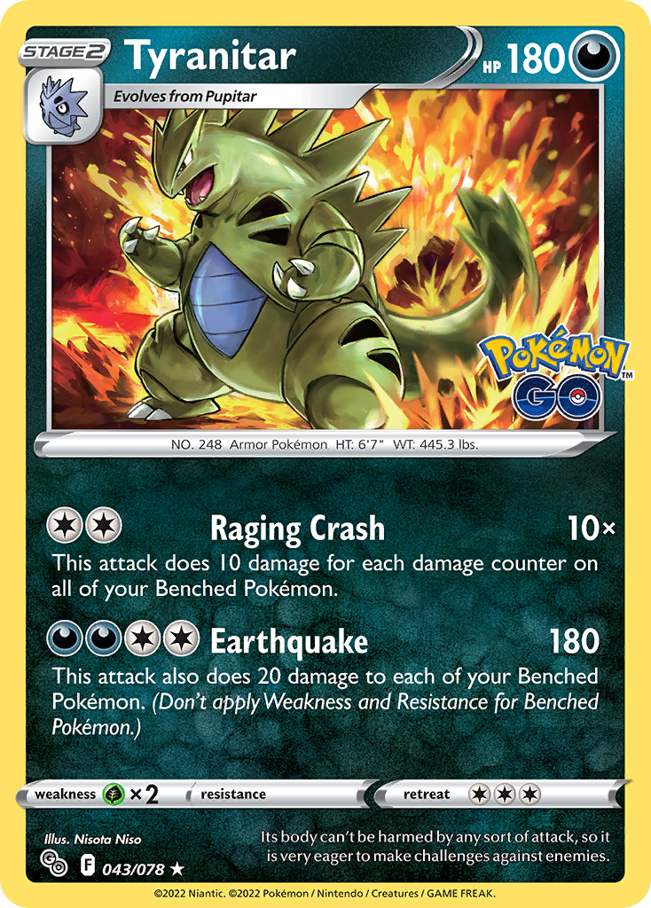 Tyranitar (43/78) - Pokémon GO Pokémon Card