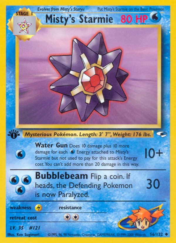 Misty's Starmie (56/132) - Gym Heroes (1st Edition) Pokémon Card