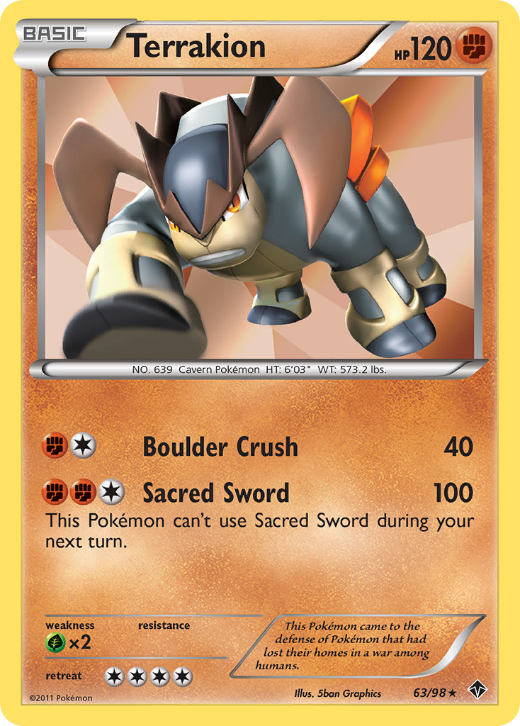 Terrakion (63/98) - Emerging Powers Pokémon Card