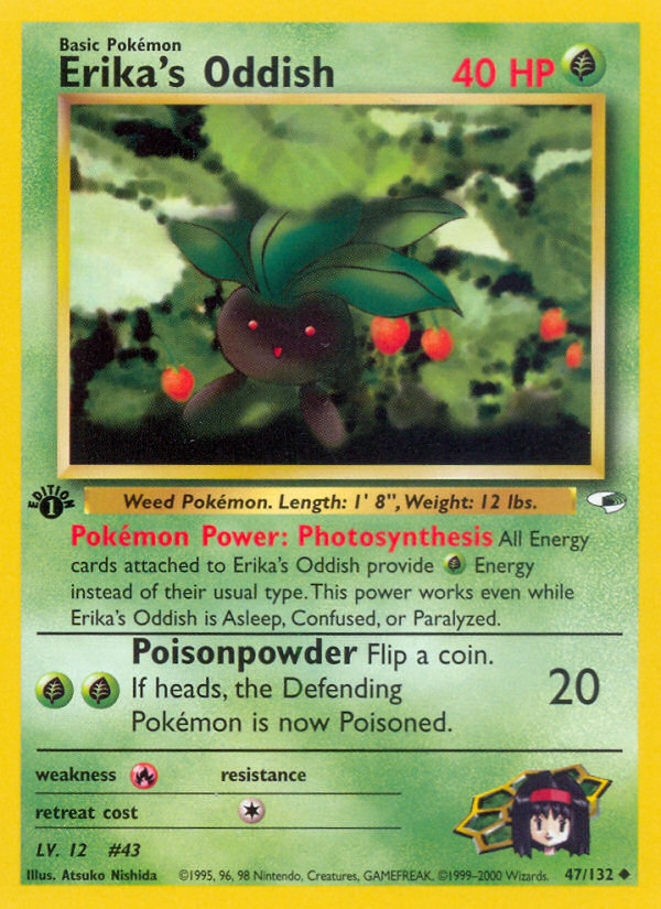 Erika's Oddish (47/132) - Gym Heroes (1st Edition) Pokémon Card