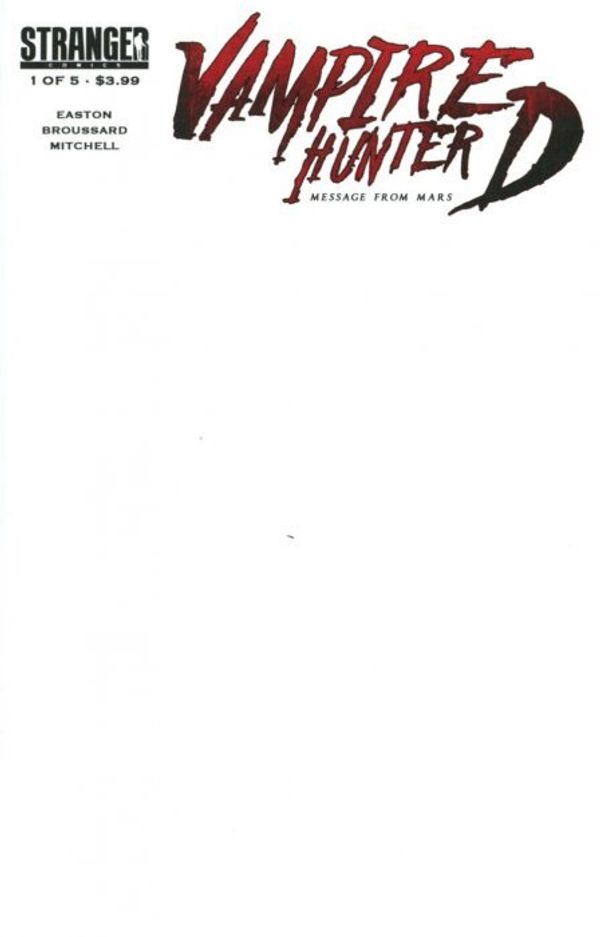 Vampire Hunter D: Message From Mars #1 (Cover C Blank Sketch)