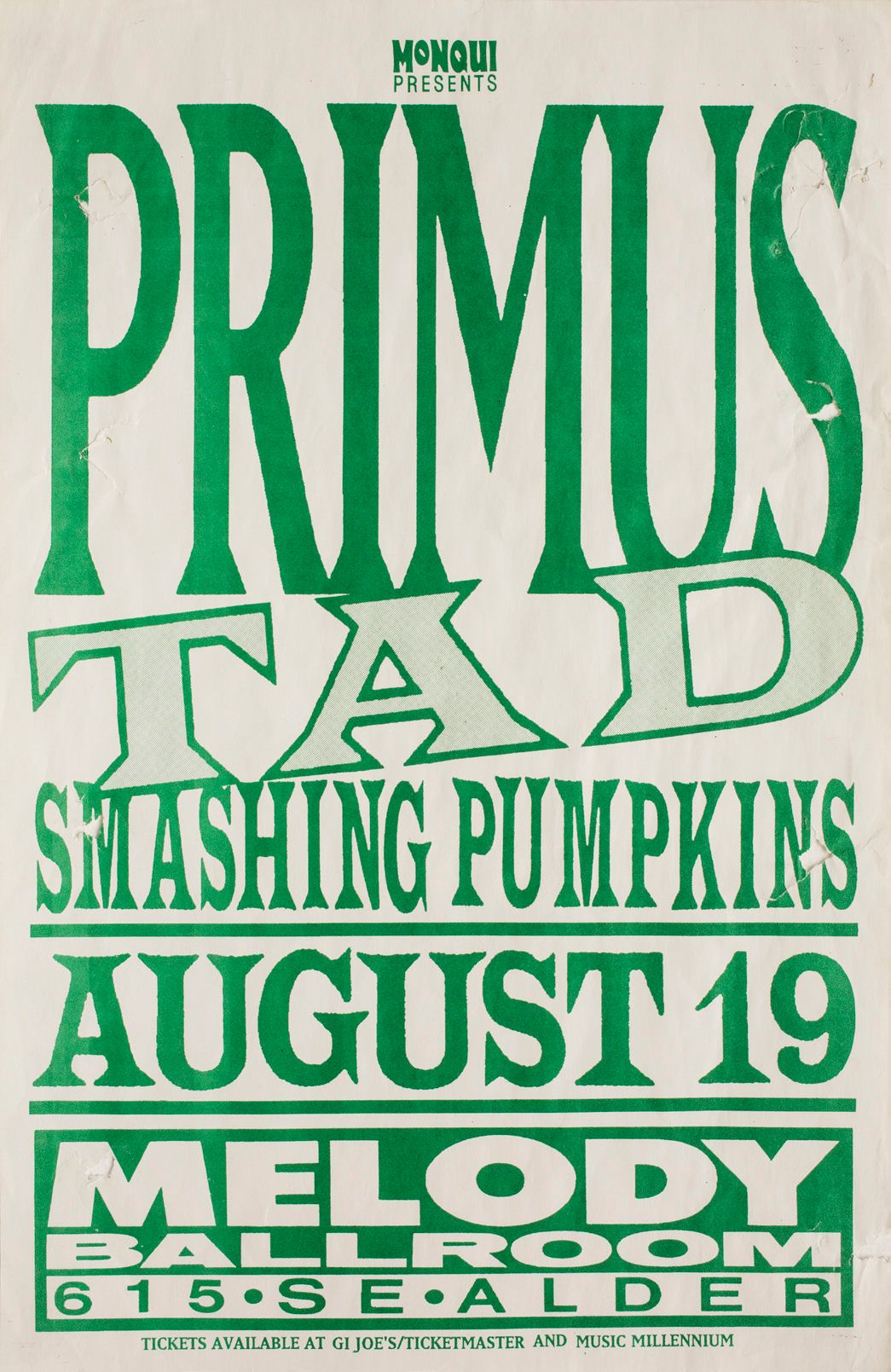 MXP-78.2 Primus Melody Ballroom 1991 Concert Poster