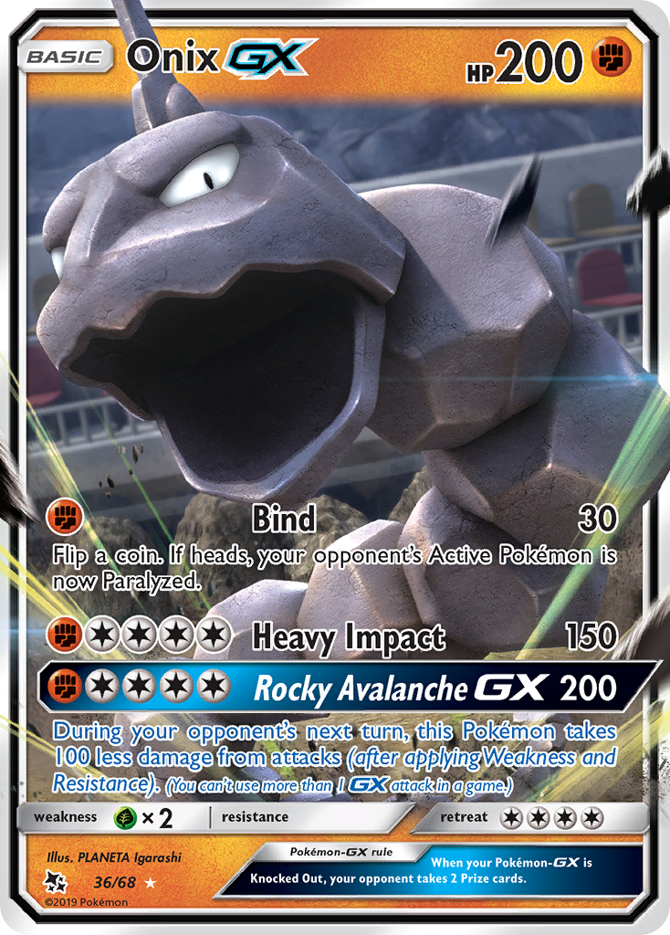 Onix GX (36/68) - Hidden Fates Pokémon Card