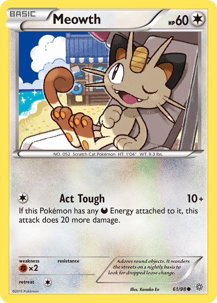 Meowth (61/98) - Ancient Origins Pokémon Card