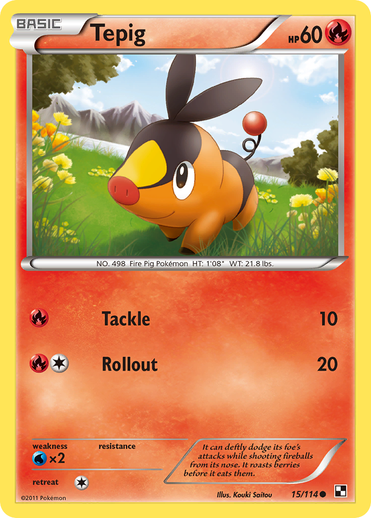 Tepig (15/114) - Black & White Pokémon Card