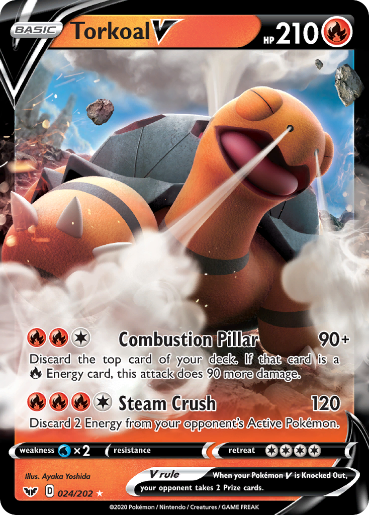 Torkoal V (24/202) - Sword & Shield Pokémon Card