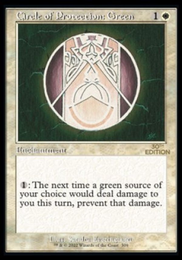 Circle of Protection: Green (Magic 30th Anniversary Edition - Old Frame)