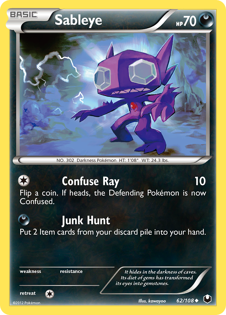 Sableye (62/108) - Dark Explorers Pokémon Card