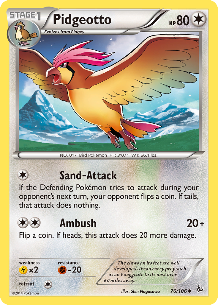 Pidgeotto (76/106) - Flashfire Pokémon Card