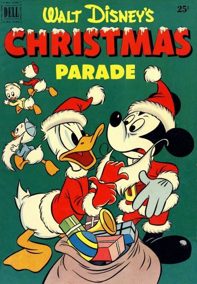 Walt disneys christmas parade comics black and white cover