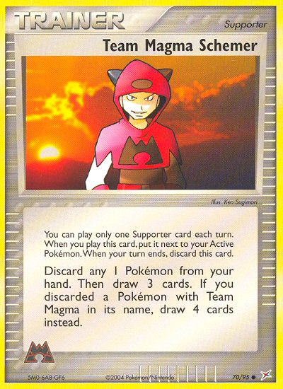 Team Magma Schemer (Trainer: Supporter) (70/95) - Team Magma vs Team Aqua Pokémon Card