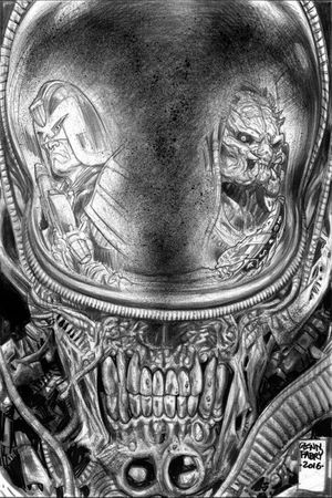 Predator vs. Judge Dredd vs. Aliens #2 (Fabry Pencils Variant)