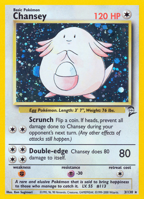 Chansey (3/130) - Base Set 2 Pokémon Card