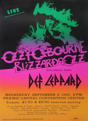 Ozzy Osbourne Prairie Capital Convention Center 1981
