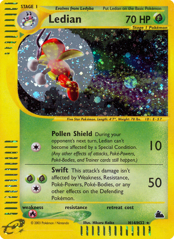 Ledian (H14) - Skyridge Pokémon Card