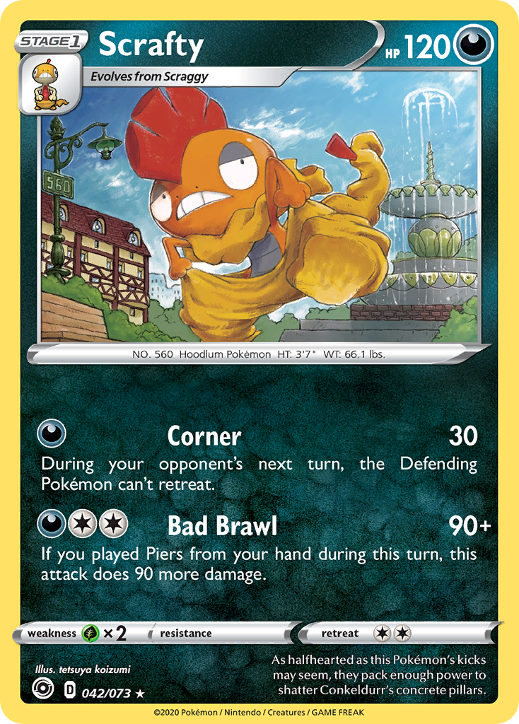 Scrafty (42/73) - Champion's Path Pokémon Card