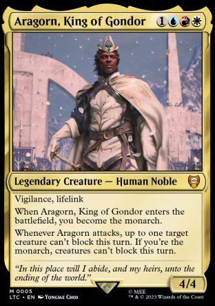 Aragorn, King of Gondor (The Lord of the Rings Commander Decks) Trading Card