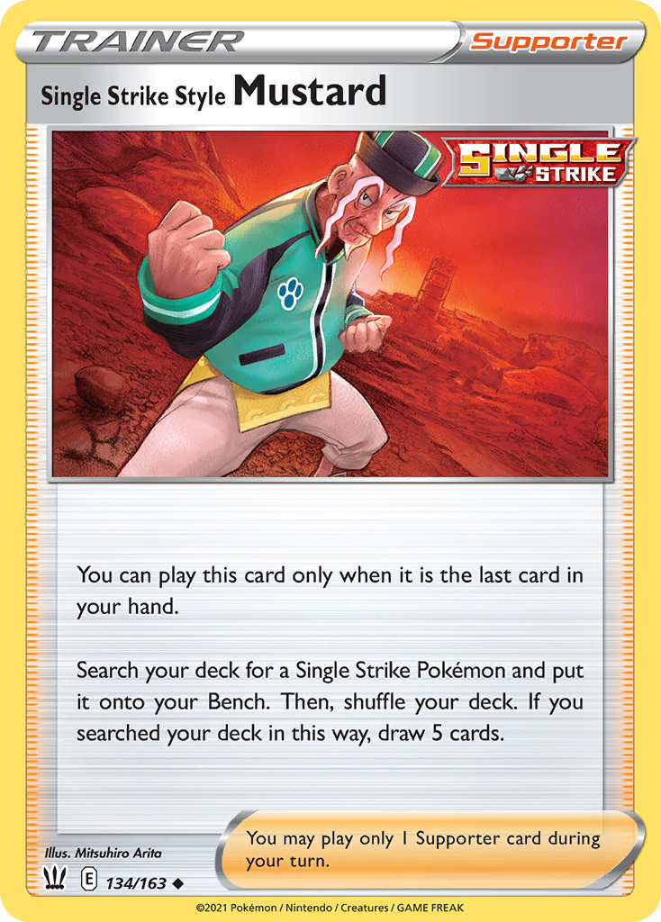 Single Strike Style Mustard (Trainer: Supporter) (134/163) - Battle Styles Pokémon Card