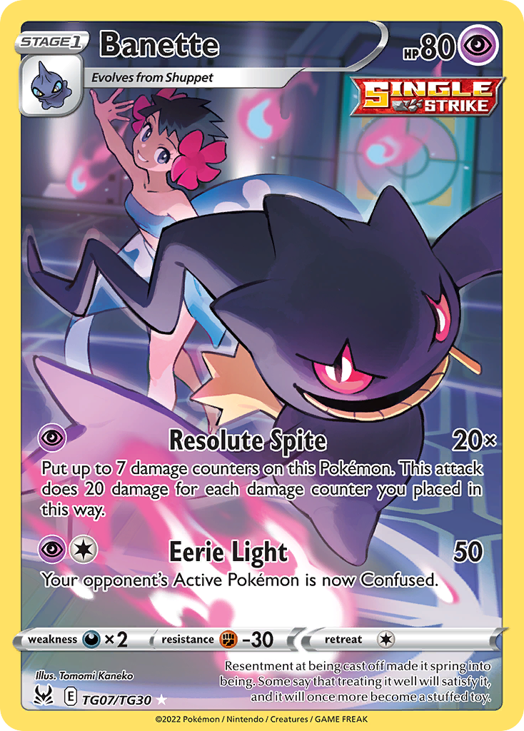 Banette (TG07) - Lost Origin Trainer Gallery Pokémon Card