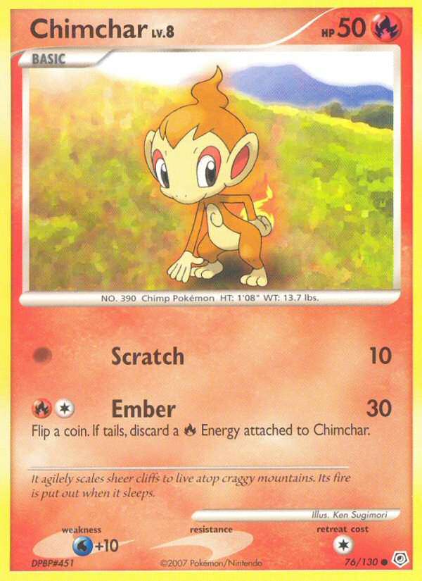 Chimchar (76/130) - Diamond & Pearl Pokémon Card