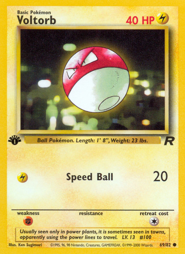 Voltorb (69/82) - Team Rocket (1st Edition) Pokémon Card