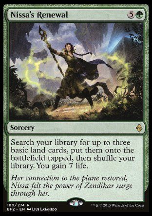 Nissa's Renewal (Battle for Zendikar) Trading Card