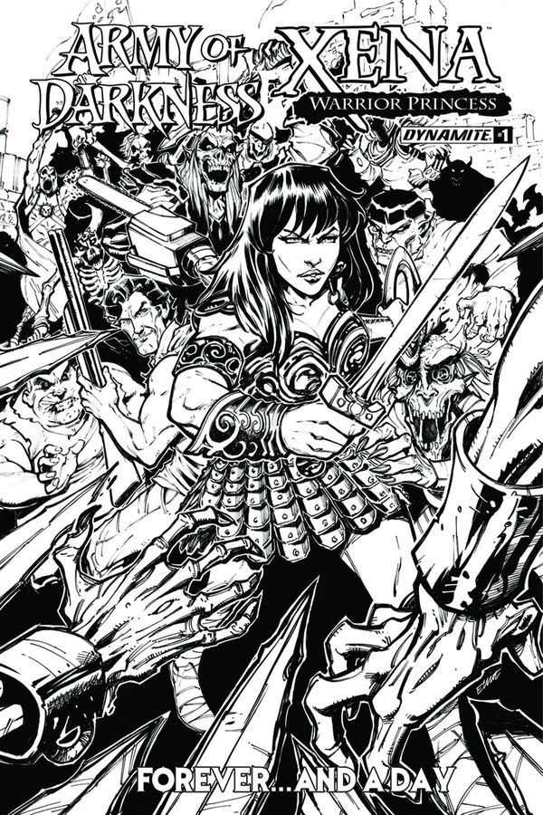 Army Of Darkness Xena Forever And A Day #1 (Cover E 10 Copy B&w Cover)
