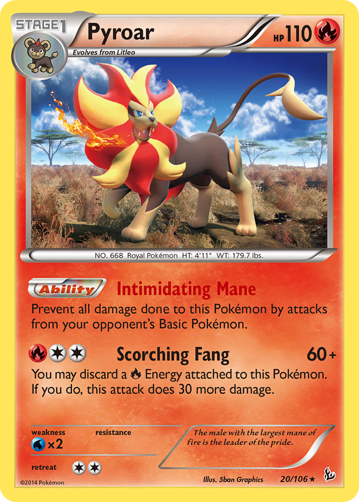 Pyroar (20/106) - Flashfire Pokémon Card