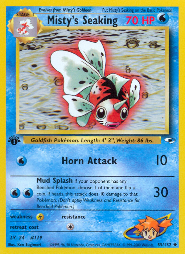 Misty's Seaking (55/132) - Gym Heroes (1st Edition) Pokémon Card