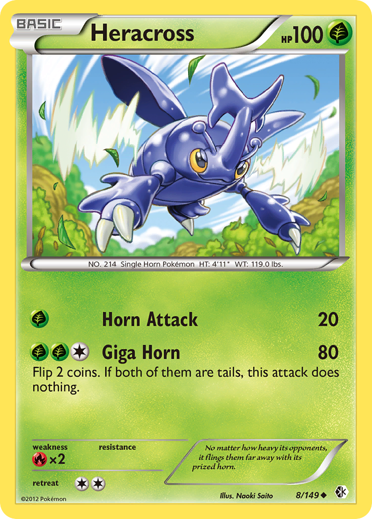 Heracross (8/149) - Boundaries Crossed Pokémon Card