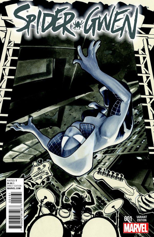 Spider-Gwen #1 (Adam Hughes Conquest Comics Black and White Variant Cover)