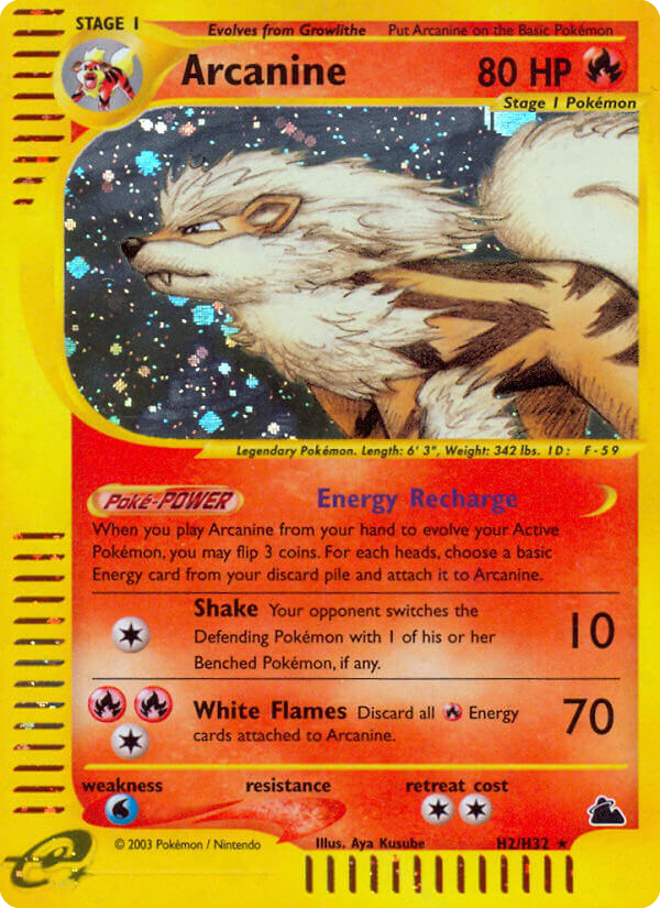 Arcanine (H2) - Skyridge Pokémon Card