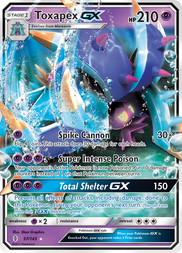 Toxapex GX (57/145) - Guardians Rising Pokémon Card