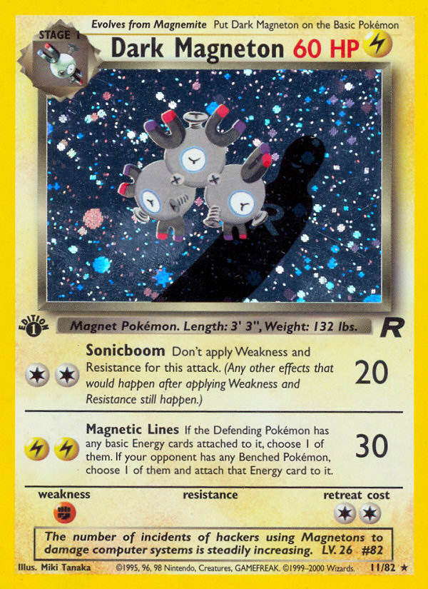 Dark Magneton (11/82) - Team Rocket (1st Edition) Pokémon Card