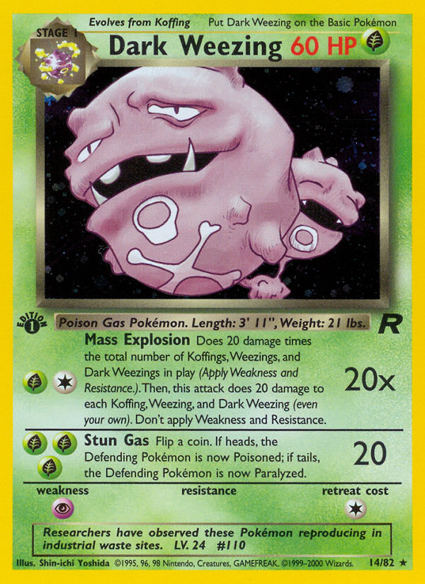 Dark Weezing (14/82) - Team Rocket (1st Edition) Pokémon Card