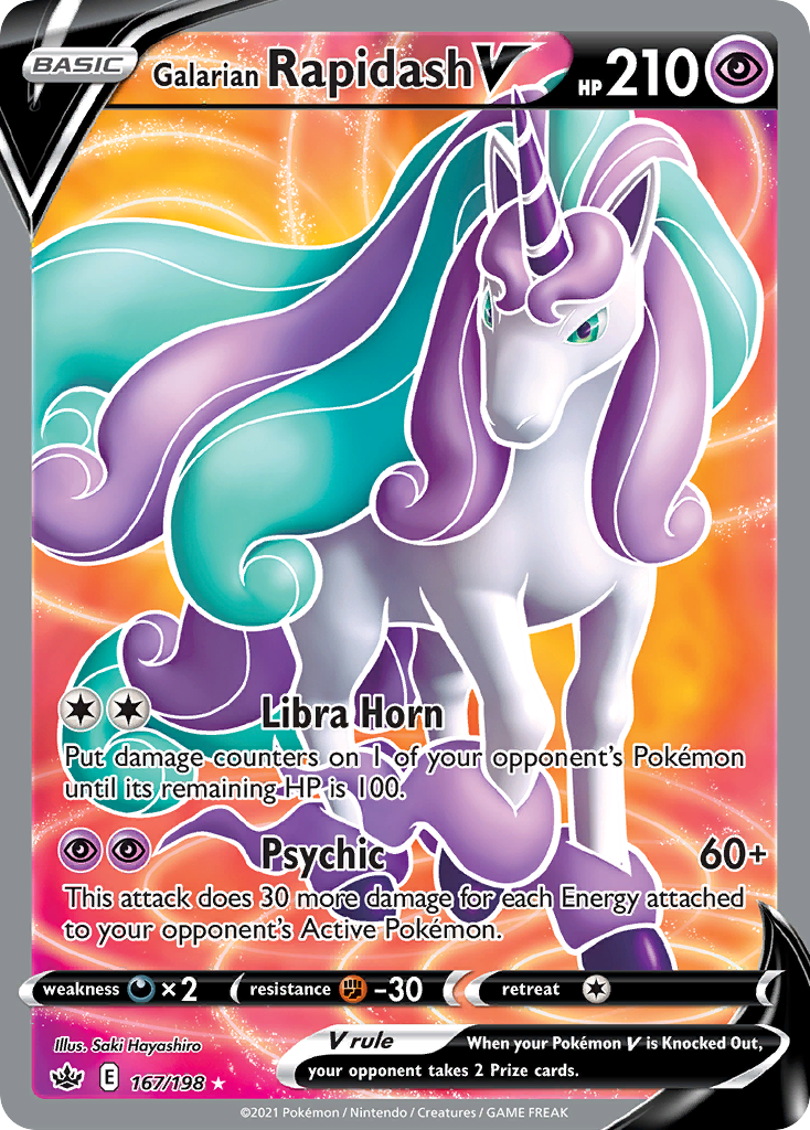 Galarian Rapidash V (167/198) - Chilling Reign Pokémon Card